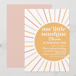 invitación de cumpleaños boho nuestra pequeña suns