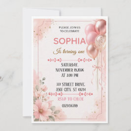 Invitación de Cumpleaños Bonita Descarga Instantán