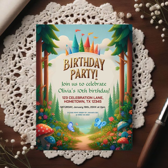Invitación de cumpleaños Bosque de Cuento de Hadas (Subido por el creador)
