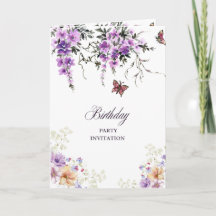 Invitación de Cumpleaños Botánico Personalizada