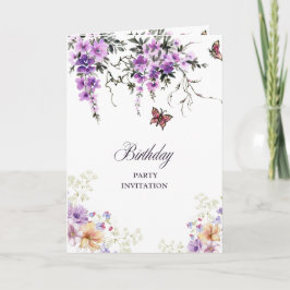 Invitación de Cumpleaños Botánico Personalizada