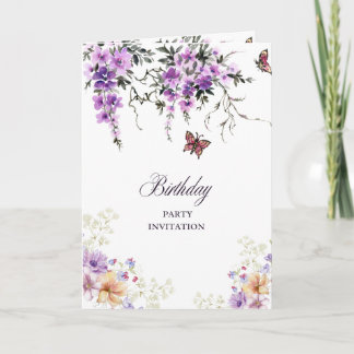 Invitación de Cumpleaños Botánico Personalizada