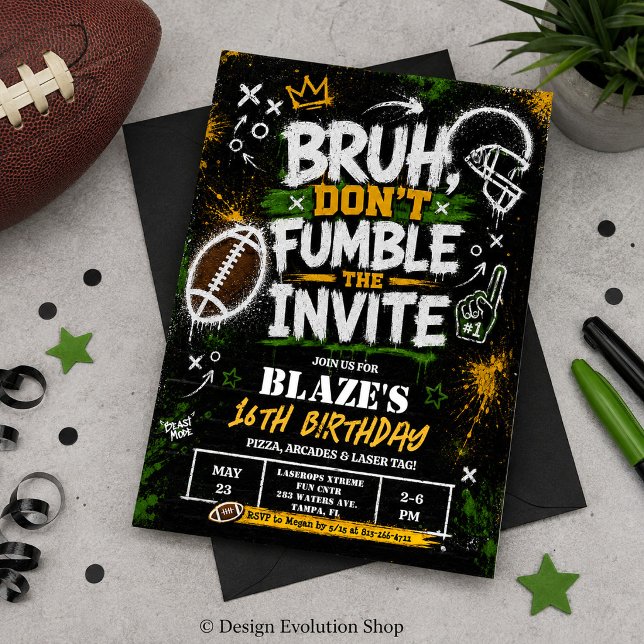 Invitación de cumpleaños Bruh no te equivocar con  (Subido por el creador)