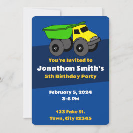 Invitación de cumpleaños - Camión