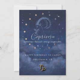 Invitación de cumpleaños Capricornio Zodiaco