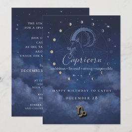 Invitación de cumpleaños Capricornio Zodiaco