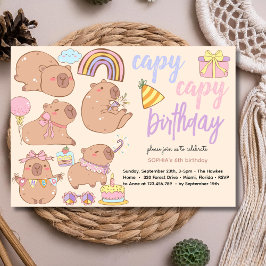 invitación de cumpleaños Capy capy