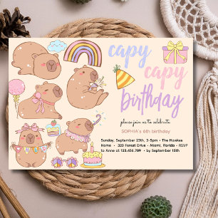 invitación de cumpleaños Capy capy