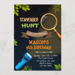 Invitación de cumpleaños caza del tesoro