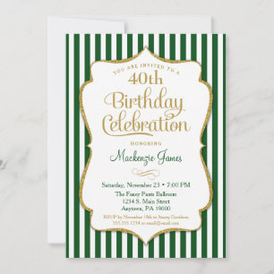 Invitación de cumpleaños Cazador Green Gold Adulto
