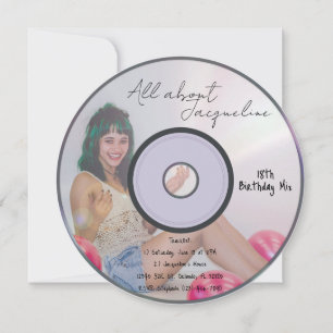 Invitación de cumpleaños CD de música de chicas re