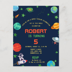 INVITACIÓN DE CUMPLEAÑOS CELEBRACIÓN ESPACIAL