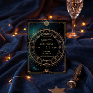 Invitación de Cumpleaños Celestial de Lujo – Media