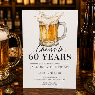 Invitación de cumpleaños Cheers a 60 años