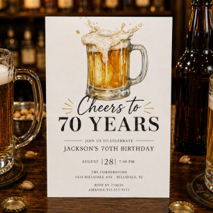 Invitación de cumpleaños Cheers to 70 Years
