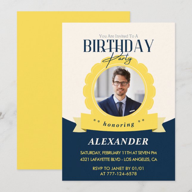 Invitación de cumpleaños chic 48 cumpleaños Modern (Anverso / Reverso)