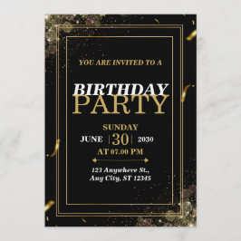 “Invitación de cumpleaños chic pastel – Tarjeta mo