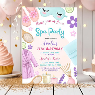 Invitación de cumpleaños, Chica de Spa, Fiesta
