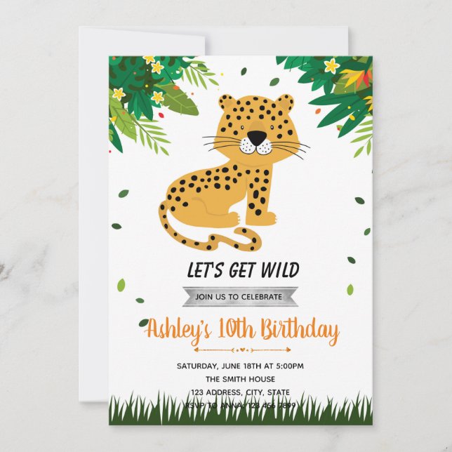 Invitación de cumpleaños chita. (Anverso)