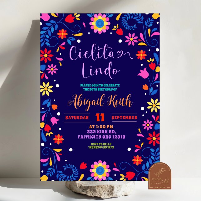 Invitación de cumpleaños Cielito Lindo Fiesta Mexi (Subido por el creador)
