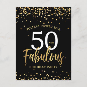 Invitación de cumpleaños cincuenta y fabuloso negr