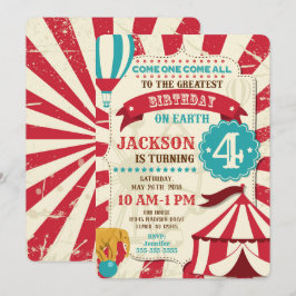 Invitación de cumpleaños Circo Tema del Carnaval d