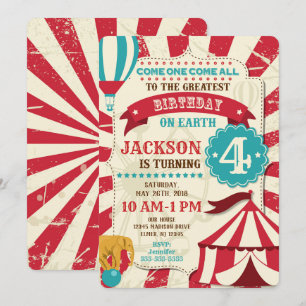 Invitación de cumpleaños Circo Tema del Carnaval d