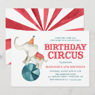 Invitación de cumpleaños   Circo Vintage