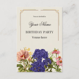 Invitación de cumpleaños clásica de jardín botánic