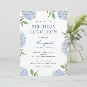 Invitación de cumpleaños, clásica flor de hortensi