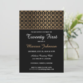 Invitación de cumpleaños Classy Gold