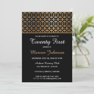 Invitación de cumpleaños Classy Gold