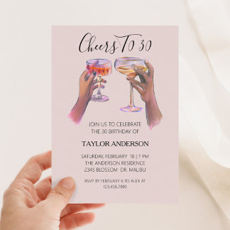 Invitación de cumpleaños cóctel para 30 años