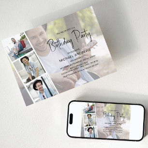 Invitación de cumpleaños   Collage de fotos   Unis