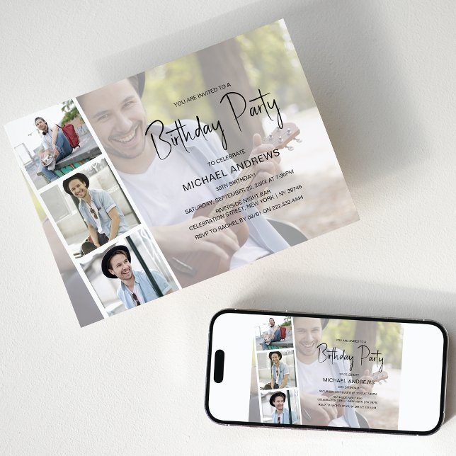 Invitación de cumpleaños | Collage de fotos | Unis (Subido por el creador)