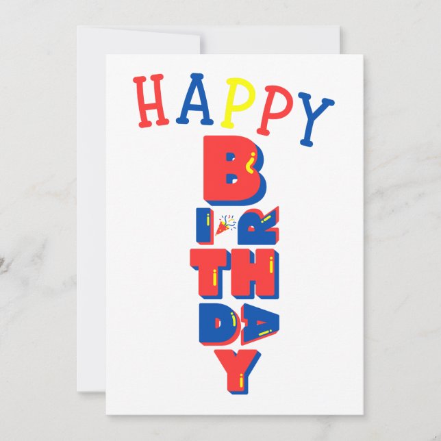 Invitación de Cumpleaños Color Remix (Anverso)