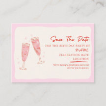 Invitación de cumpleaños color rosa burbujeante
