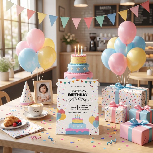 Invitación de cumpleaños colorida (Subido por el creador)