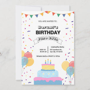 Invitación de cumpleaños colorida