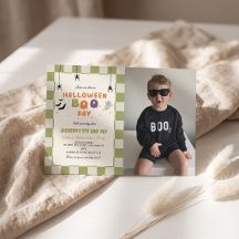 Invitación de cumpleaños colorida de Halloween Boo