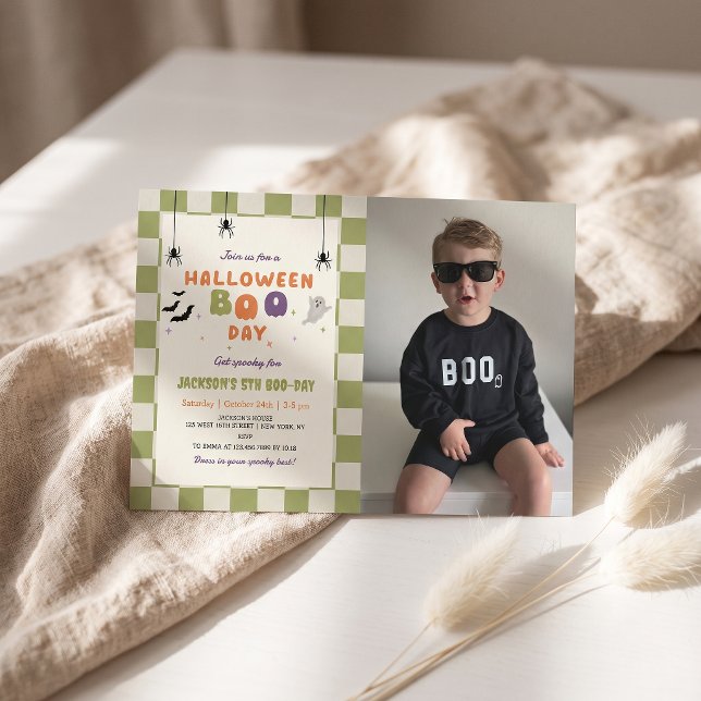 Invitación de cumpleaños colorida de Halloween Boo (Subido por el creador)