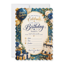 Invitación de Cumpleaños Colorida - Divertida y Fe