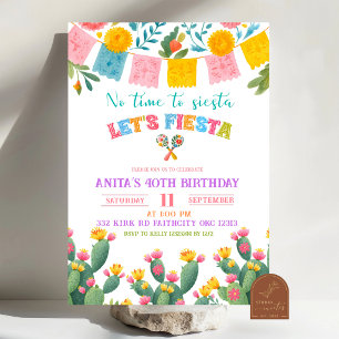 Invitación de cumpleaños Colorida Fiesta Let's