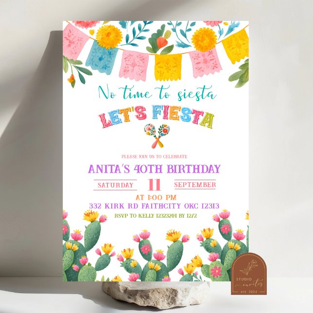 Invitación de cumpleaños Colorida Fiesta Let's (Subido por el creador)