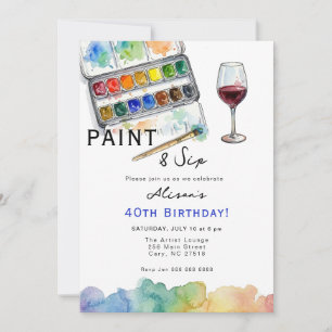 Invitación de cumpleaños Colorida para pintar y be