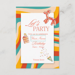 Invitación de cumpleaños colorida "Vamos a festeja