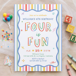 Invitación de cumpleaños colorida y divertida de c