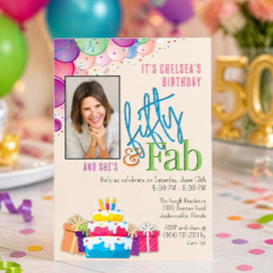 Invitación de cumpleaños colorida y fabulosa para