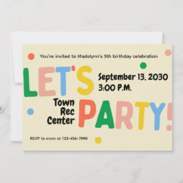 invitación de cumpleaños colorido divertido