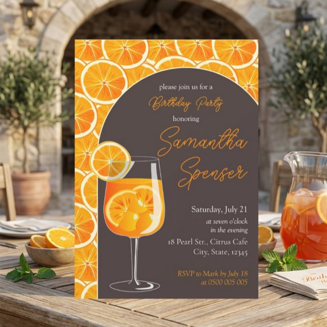 Invitación de cumpleaños con Aperol Spritz (Subido por el creador)